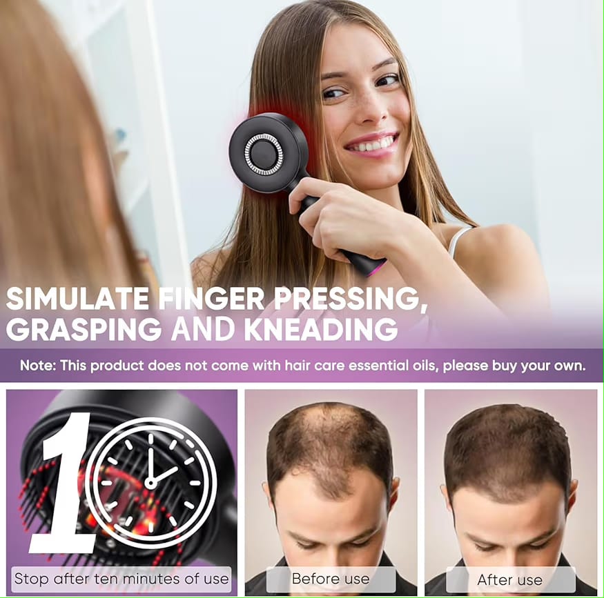 Premium Head Scalp Electric Massager Comb for Hair Oil Applicator Cordless Epilator  (Red)