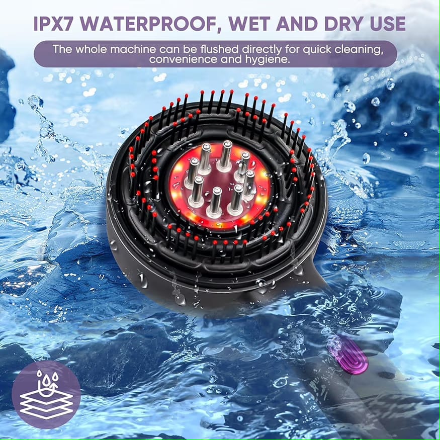 Premium Head Scalp Electric Massager Comb for Hair Oil Applicator Cordless Epilator  (Red)