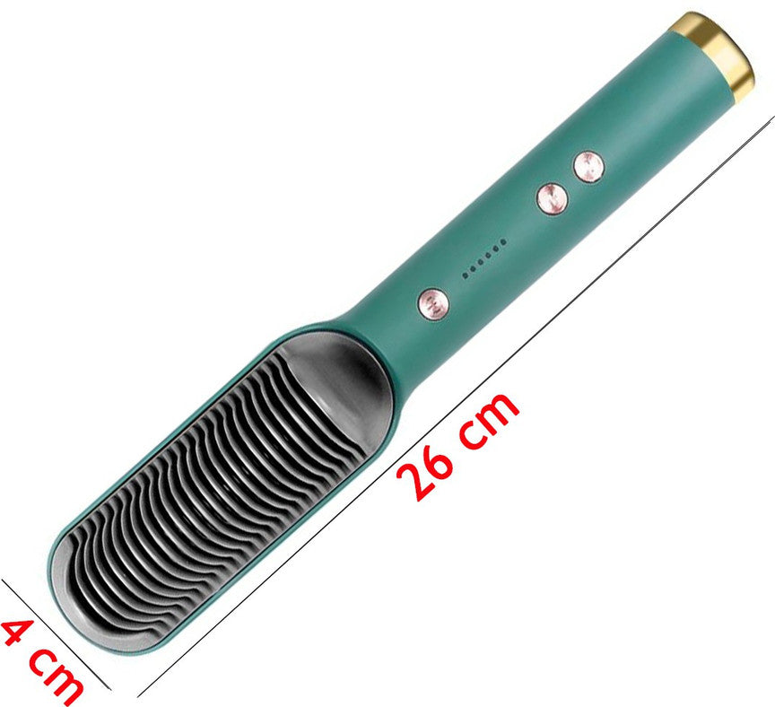 FIVANIO hair Straightener Brush Fast Heating & 5 Temp Settings & Anti-Scald Hair Curler Brush With 5 Temperature Control Hair Straightener Brush