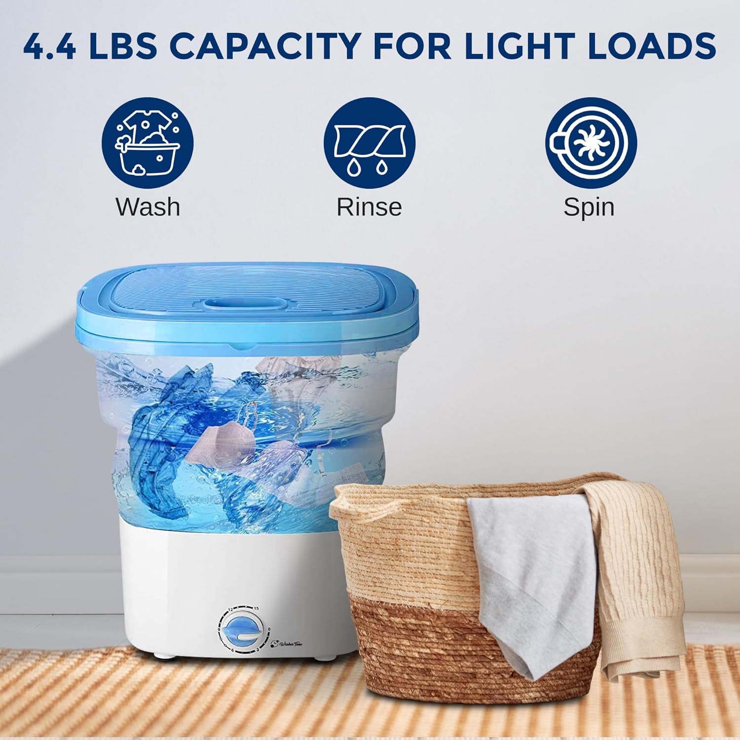 Foldable Portable Mini Washing Machine Lightweight & Compact