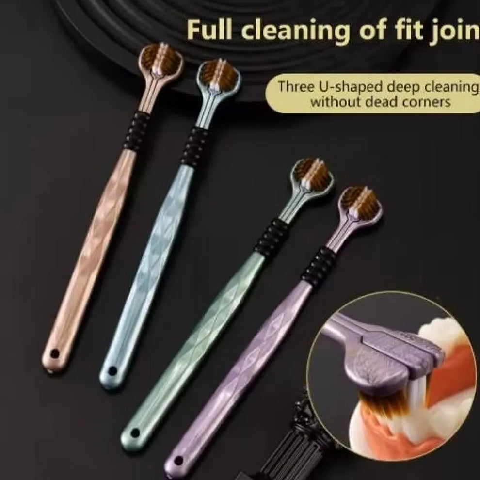 3 SIded Tooth Brush Pack of 4