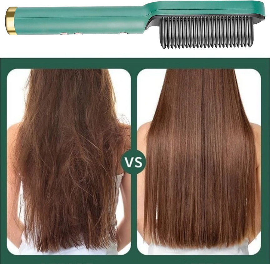 FIVANIO hair Straightener Brush Fast Heating & 5 Temp Settings & Anti-Scald Hair Curler Brush With 5 Temperature Control Hair Straightener Brush