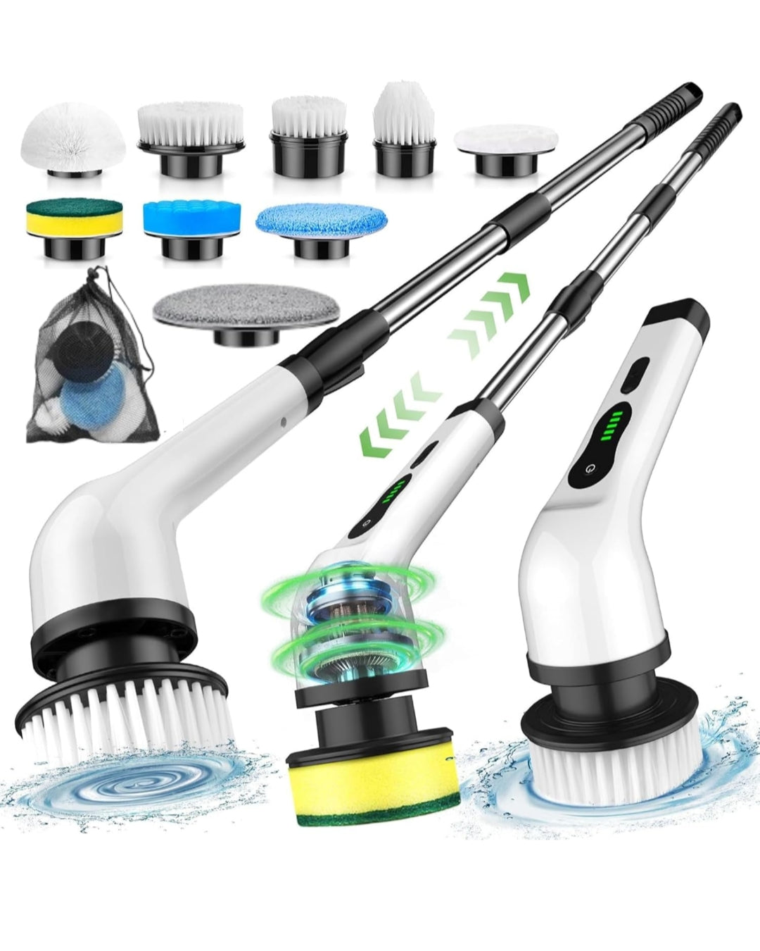 BRONTIX 9 in 1 Cordless Electric Spin Scrubber